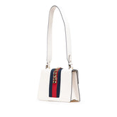グッチ シルヴィ エンブロイダリー ハンドバッグ ショルダーバッグ 2WAY 421882 ホワイト レザー レディース GUCCI 【中古】